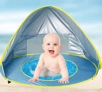 אוהל עם בריכה לתינוק לקיץ
