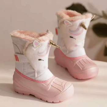 מגפיים לילדות חד קרן נגד גשם מרופדות