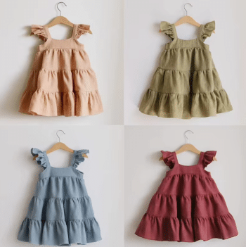 שמלות לילדות ותינוקות מכותנה בזול