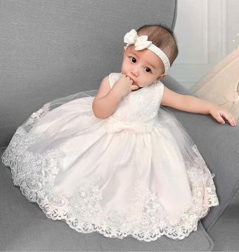 שמלת שושבינה לבנה לתינוקות